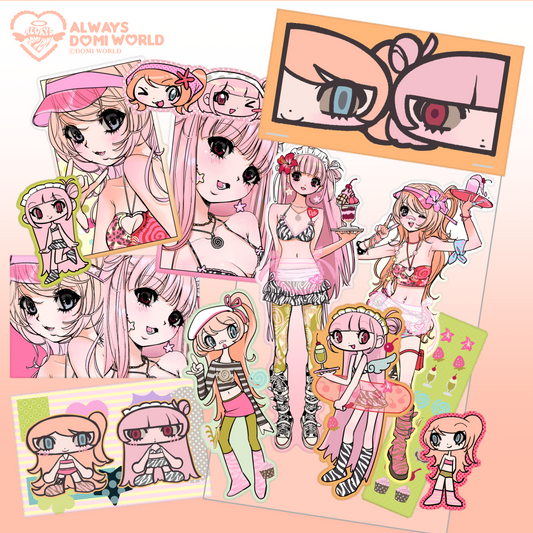 Domi World Tropical Girls Summer Die-cut Sticker Set