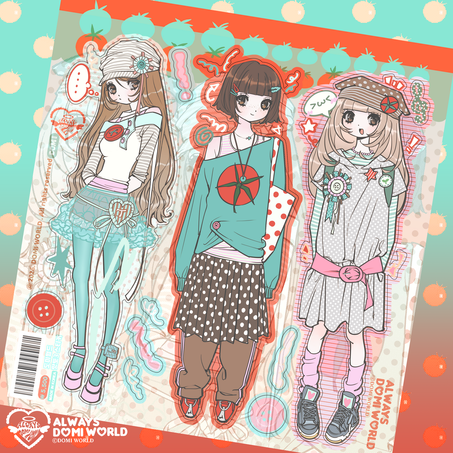 DOMI World Teal Tomato Sticker