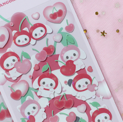 Angora Lora Heart Fruit Sticker [3 vars]