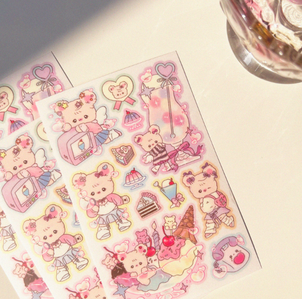 PomPomRoom Bubble Cream Soda Matte Seal Sticker