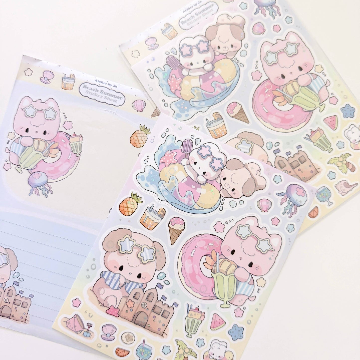 Atelier by Jo Summer Beachtime: Large Illustrative Sticker Sheet