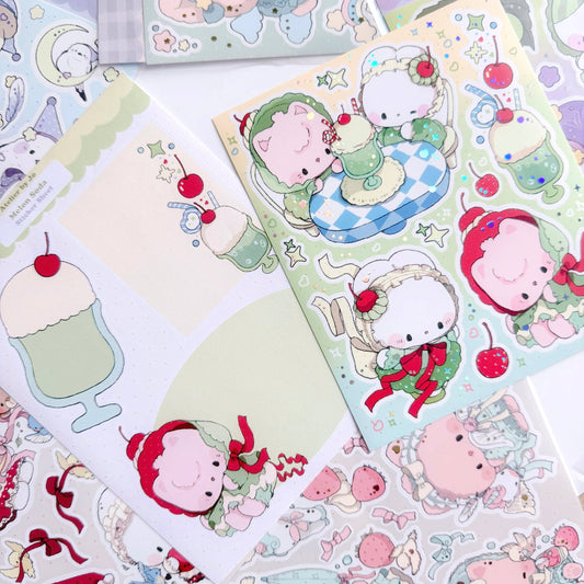 Atelier by Jo Melon Soda: Large Illustrative Sticker Sheet