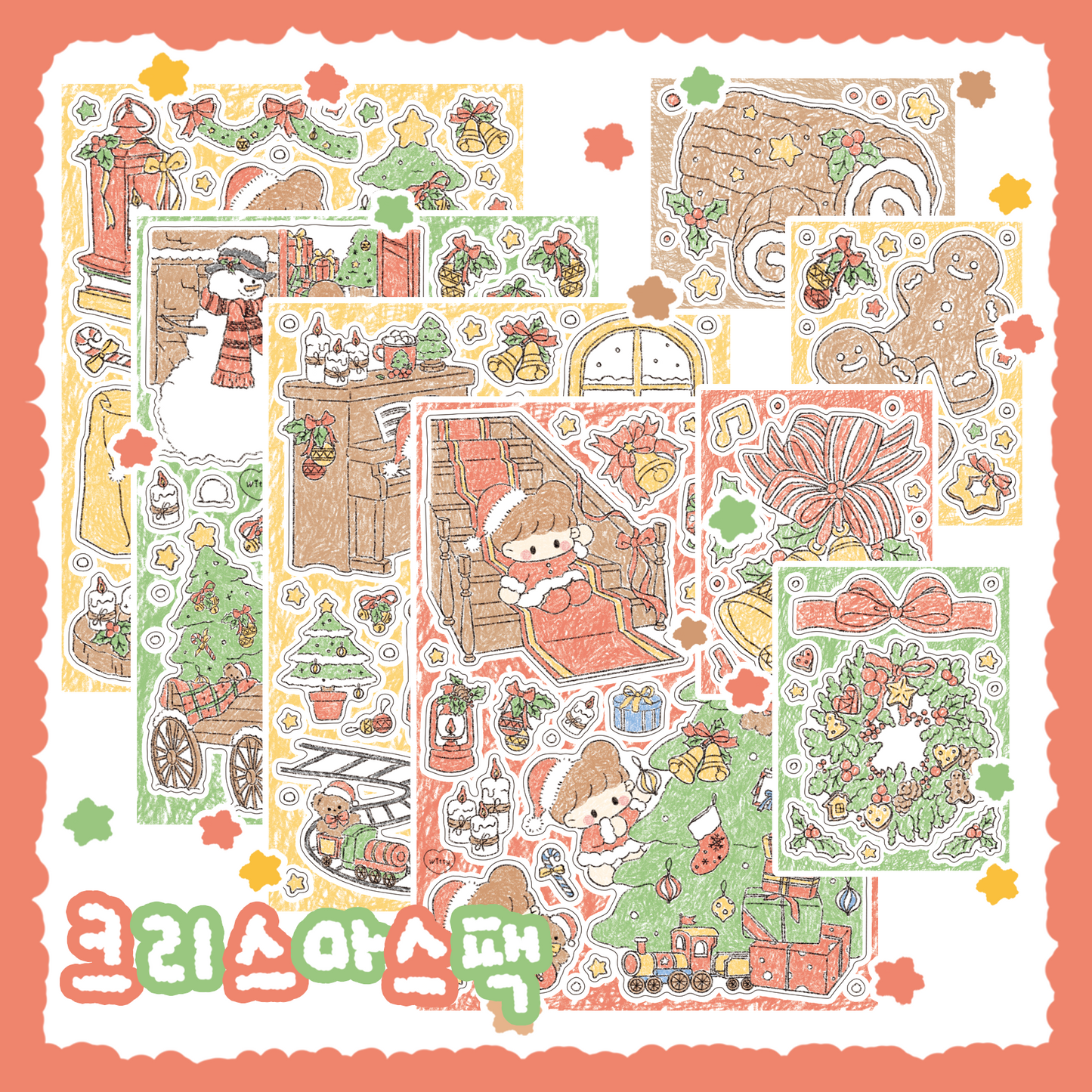 Cotton Danchoo Christmas Sticker Set