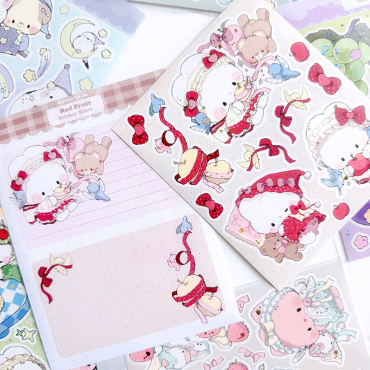 Atelier by Jo Vintage Apple: Large Illustrative Sticker Sheet