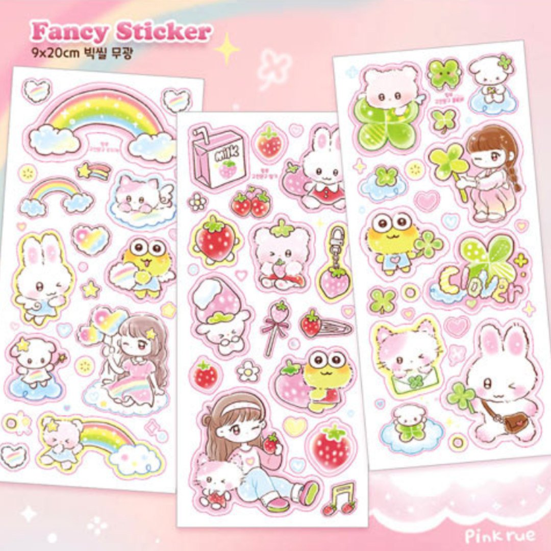 Pink Rue Fancy Sticker (3 vars)