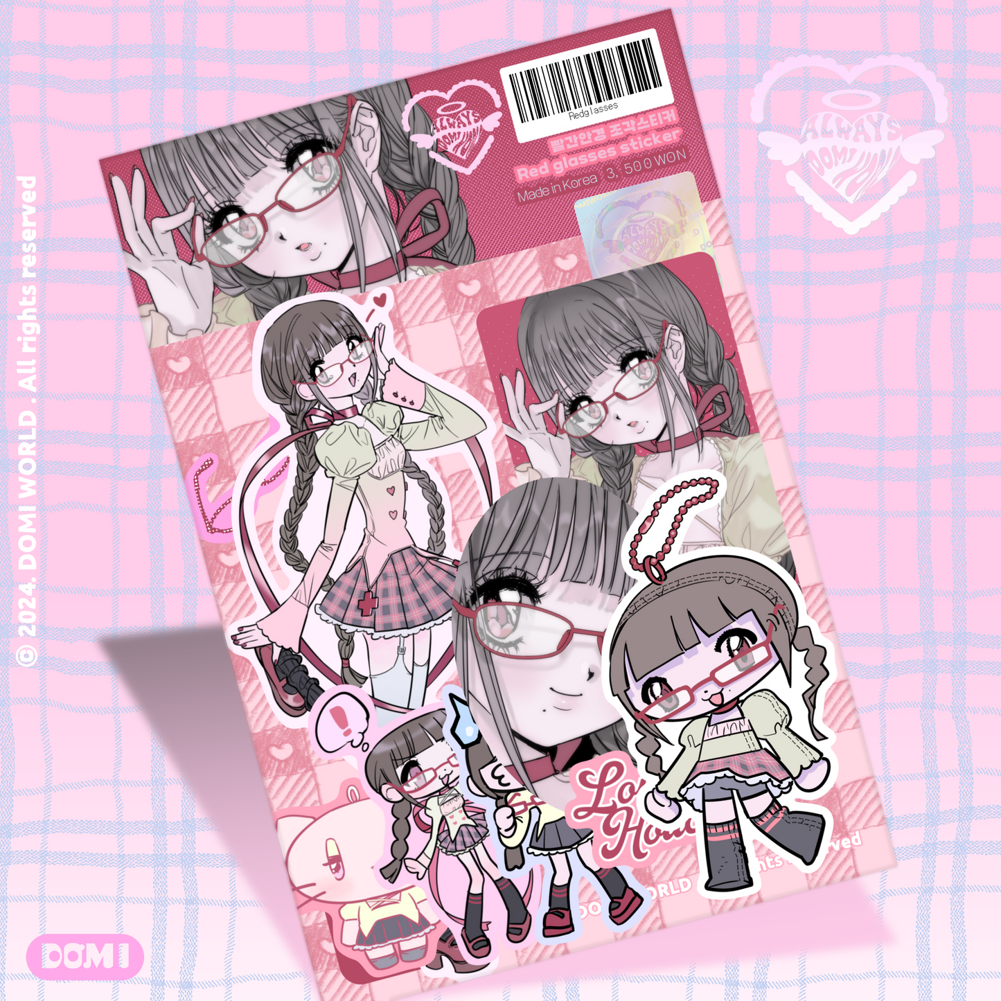 Domi World Red Glasses Sticker Set