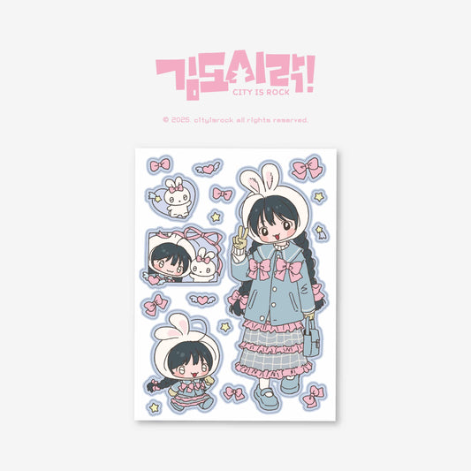Cityisrock Cozy Winter Rabbit Girl  Sticker