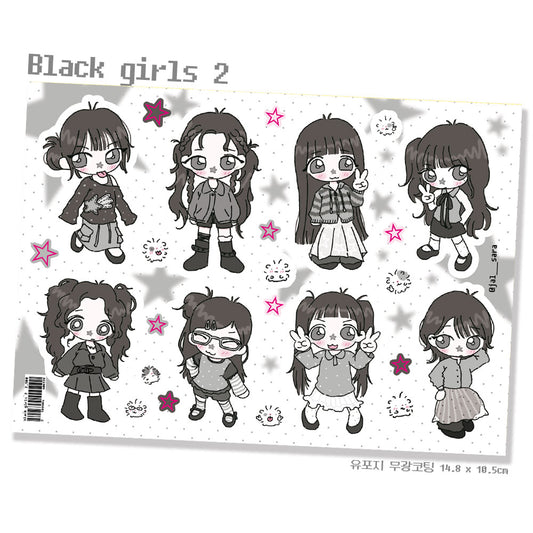 Jalsara Black and white girls Ver. 2 Sticker