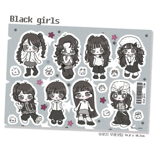 Jalsara Black and white girls Ver. 1 Sticker