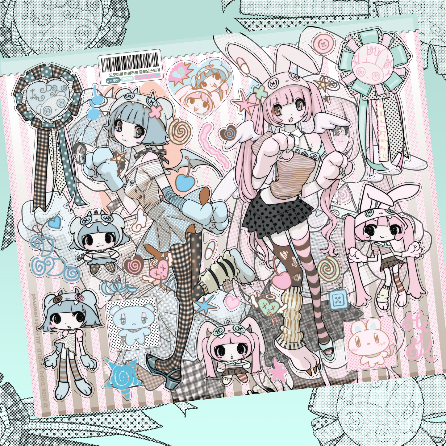 DOMI World Dodomimi I Love stripe Sticker