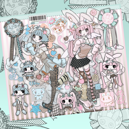 DOMI World Dodomimi I Love stripe Sticker