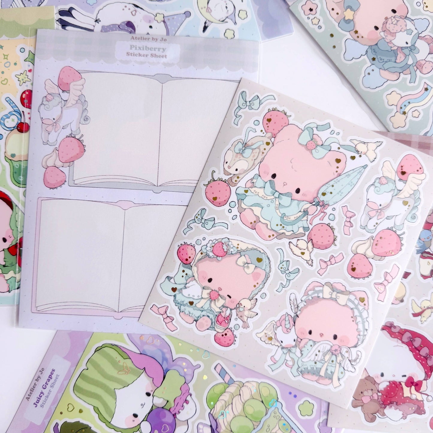 Atelier by Jo Pixiberry: Large Illustrative Sticker Sheet