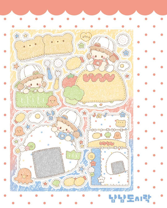 Cotton Danchoo Patchwork Japanese Breakfast Sticker