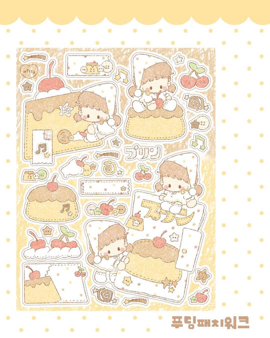 Cotton Danchoo Patchwork Pudding Sticker