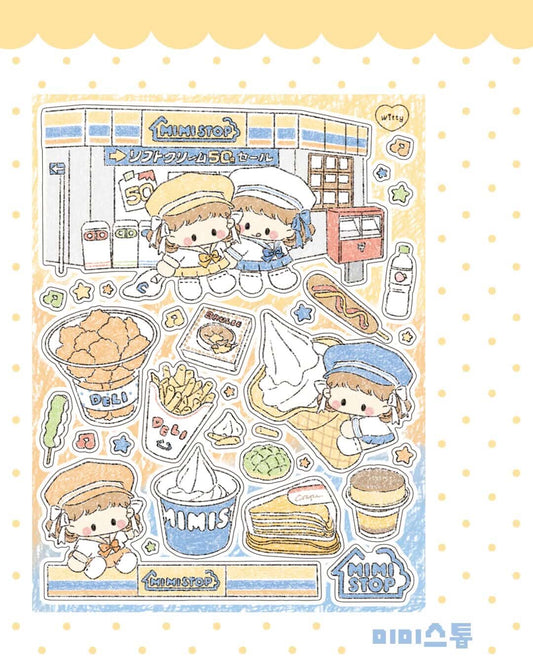 Cotton Danchoo Japanese Convenience Store Mimi Stop Sticker