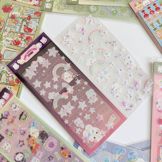 Atelier by Jo Pink Stars Journaling Sticker Sheet