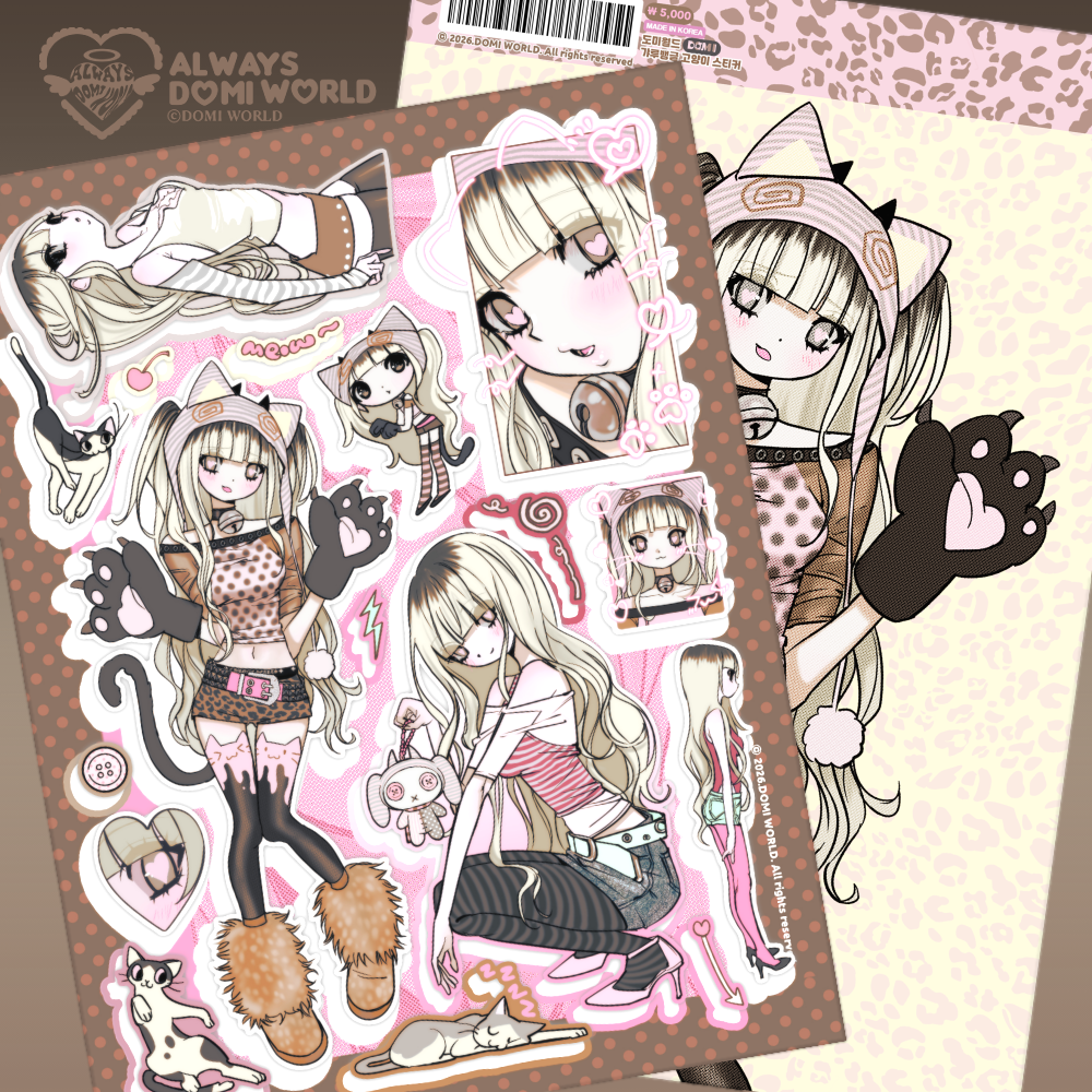DOMI World Pink Leopard Gyaru Sticker