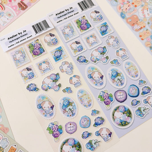 Atelier By Jo Hydrangea Stamps Sticker Sheet