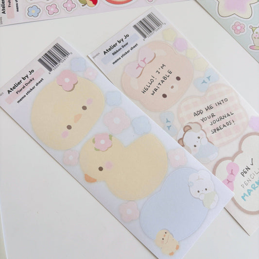 Atelier By Jo Floral Ducky Memo Sticker Sheet