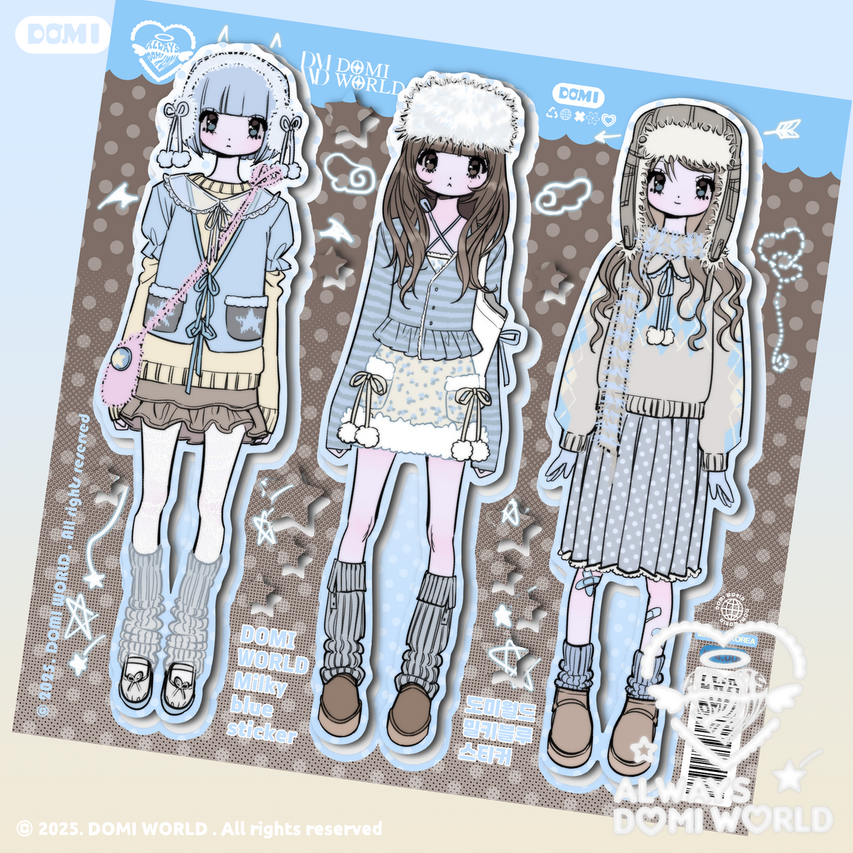 Domi World Milky Blue Sticker