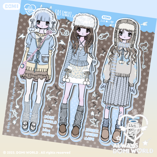 Domi World Milky Blue Sticker