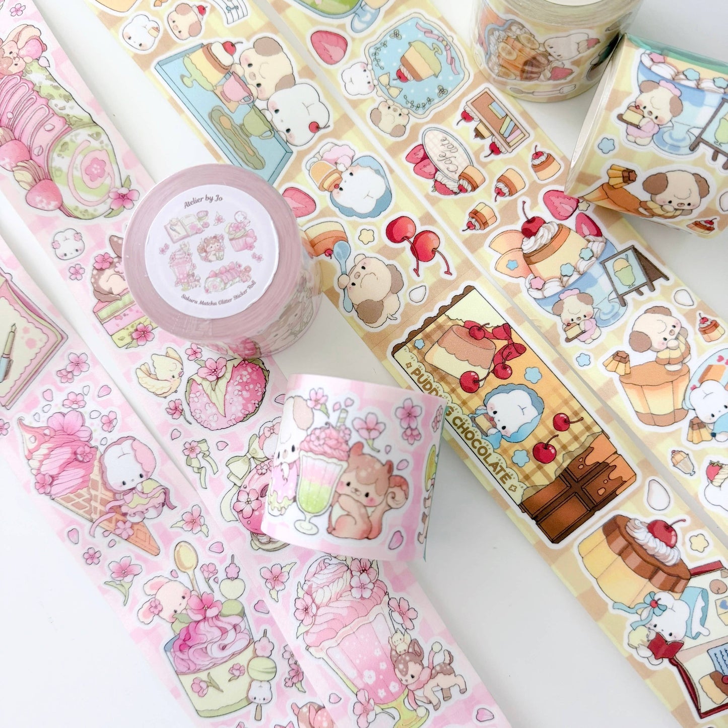 Atelier by Jo Pudding: Illustrative Glitter Sticker Roll Tape