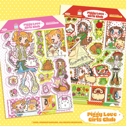 Invader Darling Piggy Love Girl Sticker ( 2 vars)
