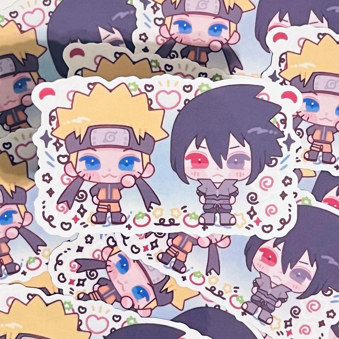 Love, Trisha Naruto + Sasuke Clear Die-Cut Sticker