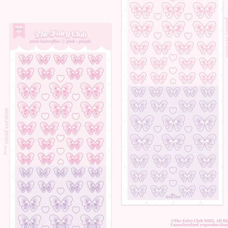 Thefairyclub pink purple fairy butterflies sticker [2 vars]