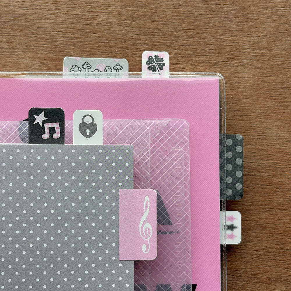 bitbybit pink grey paper index sticker