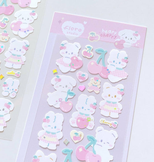 Floro studio heart cherry sticker