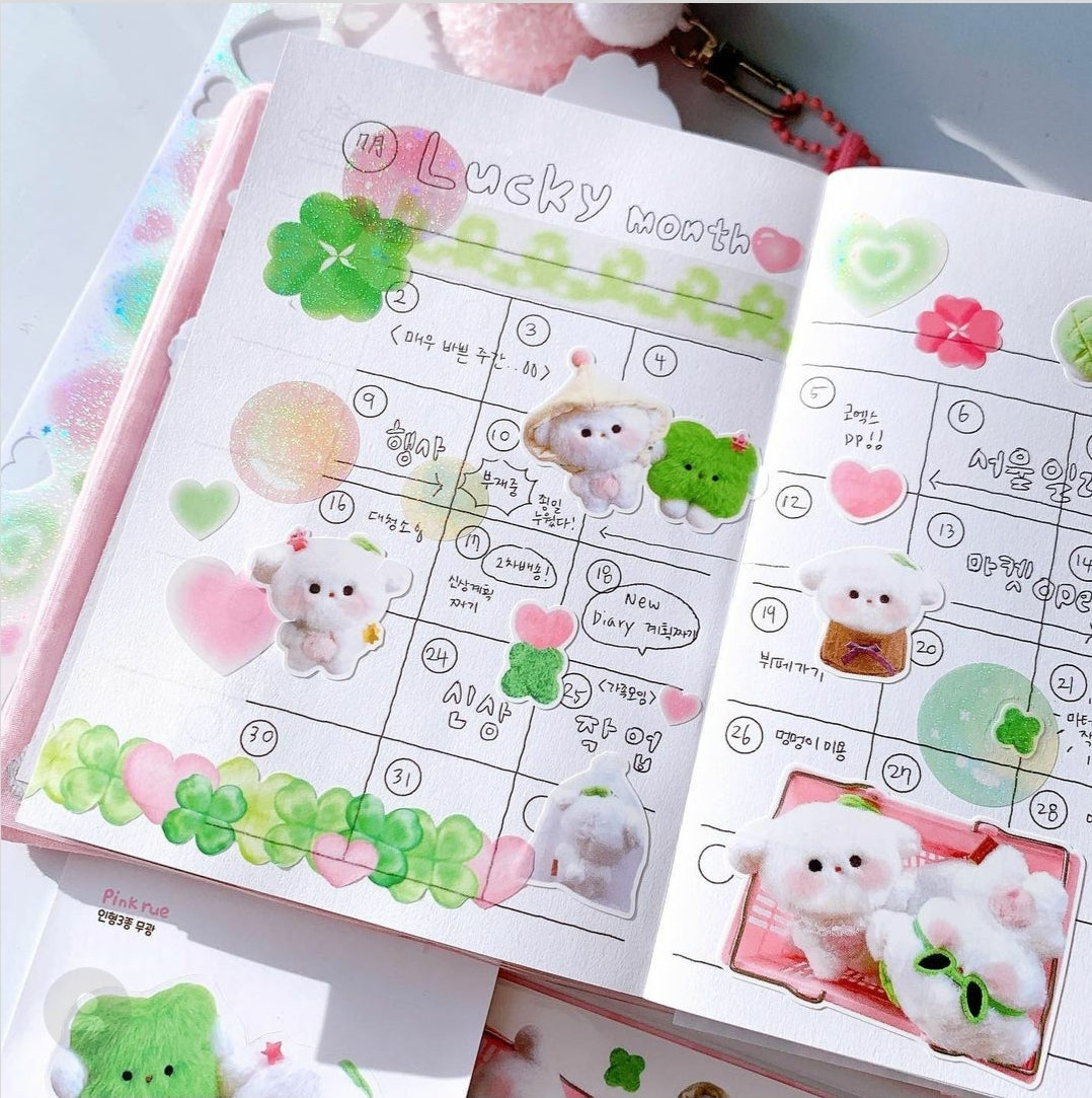 Pink rue clover sticker