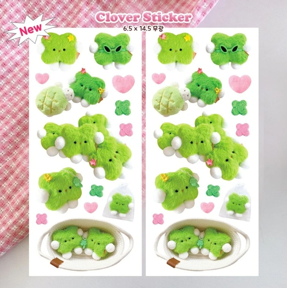 Pink rue clover sticker