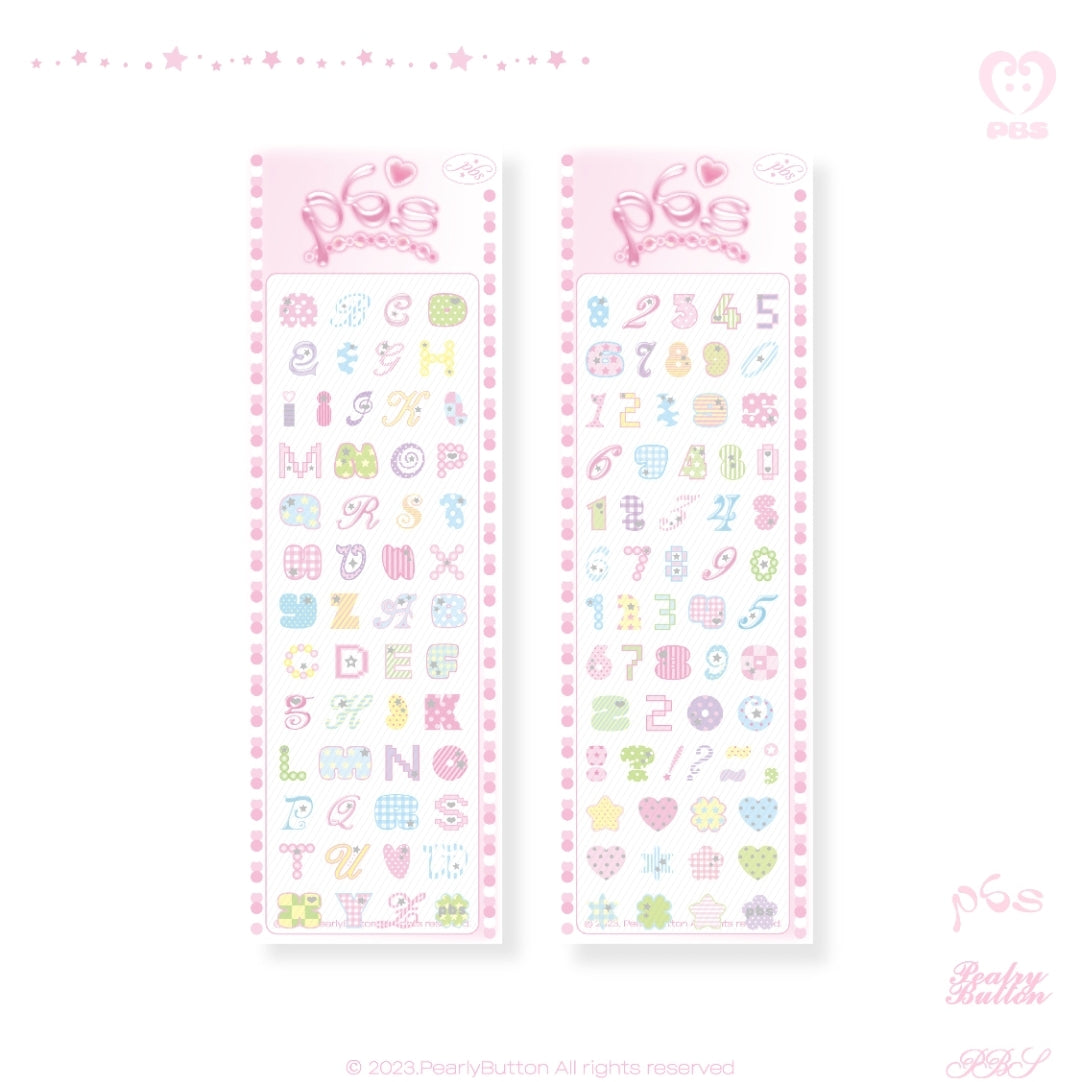 Pearly button patchwork stickers [2 vars]