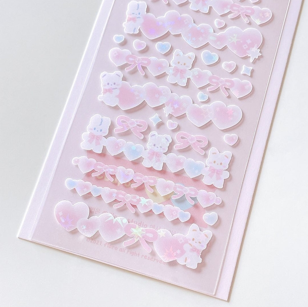 Floro Studio Pink Heart Line Sticker