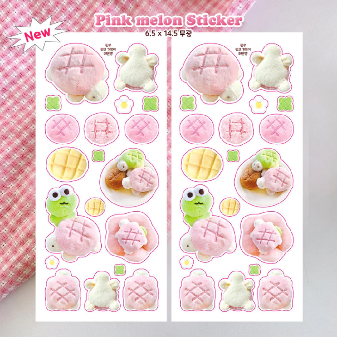 Pink Rue Spring Flowers and Mushroom Girl Sticker Pack