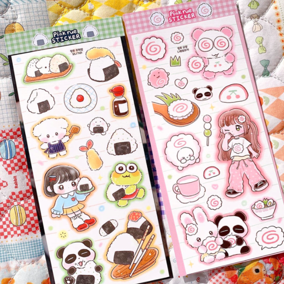 Pink Rue Naruto x Onigiri Foodie Girls Sticker (2 vars.)