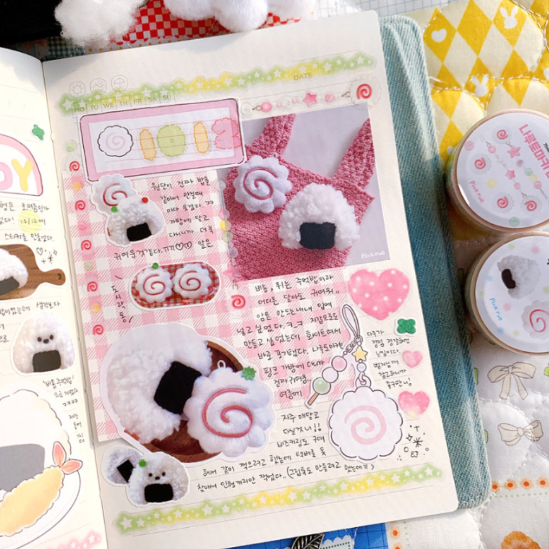 Pink Rue Onigiri Sticker (2 vars.)