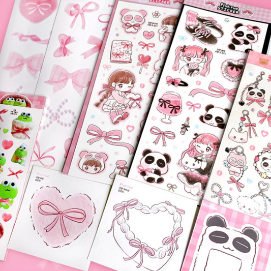 Pink Rue Ribbon Sticker Set