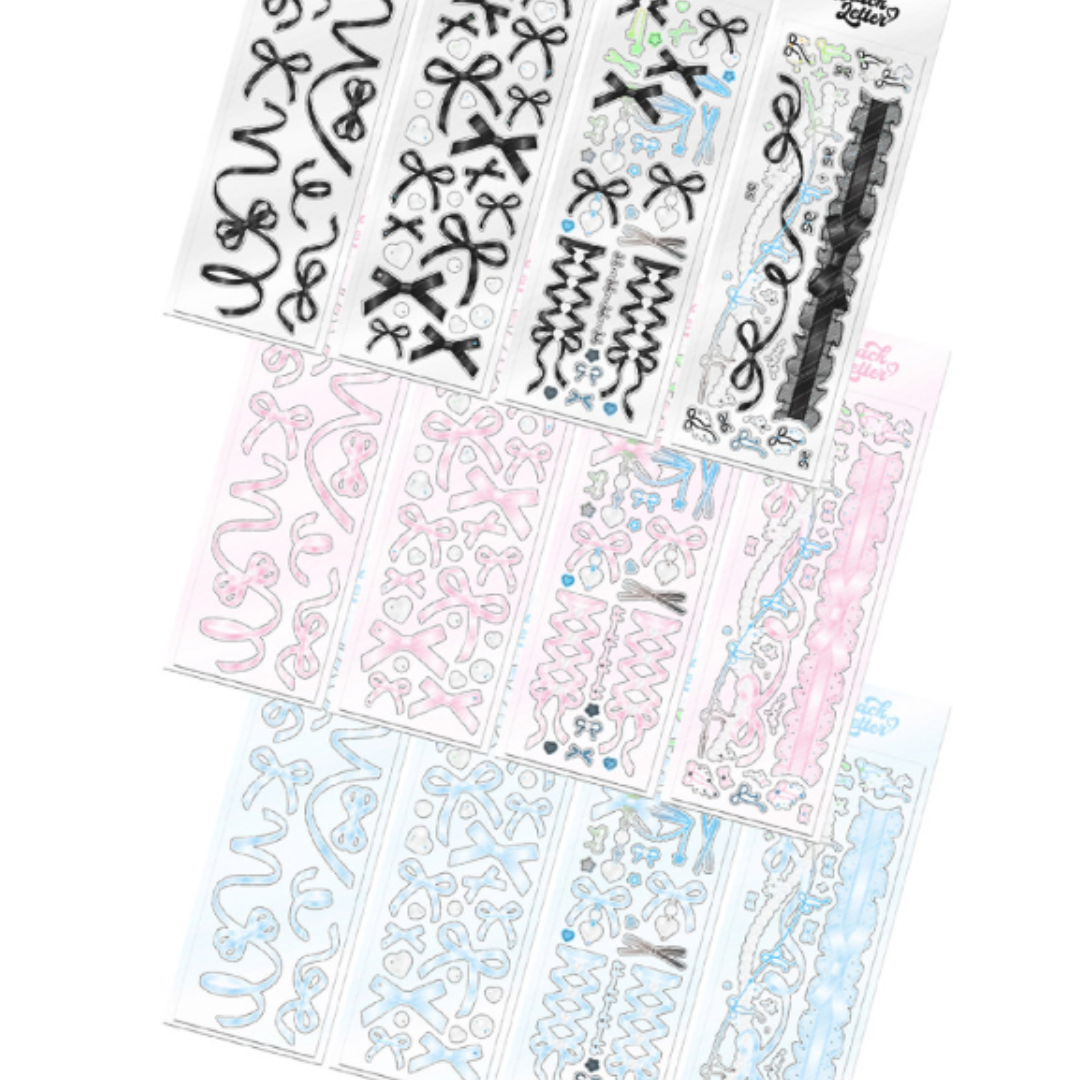 Black Letter Ribbon Series Sticker [9 vars]