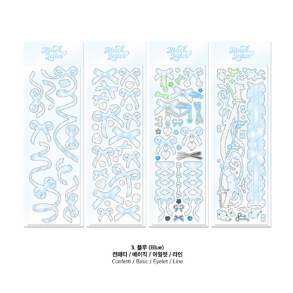 Black Letter Ribbon Series Sticker [9 vars]