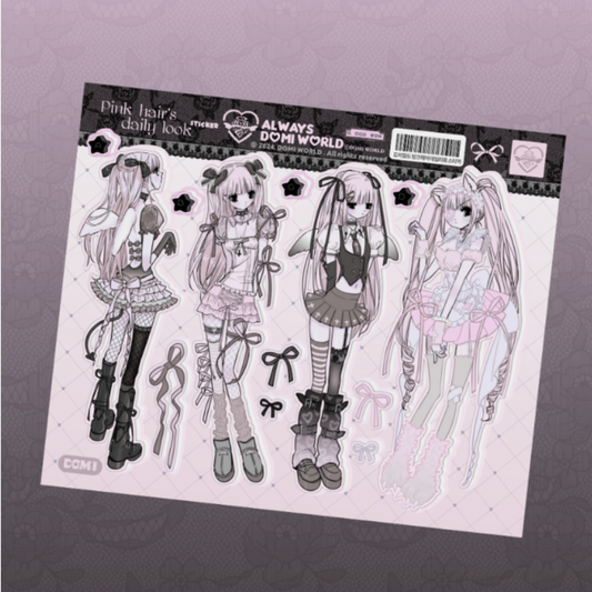 DOMI Pink Hair's Daily Look Sticker (MUST BE SHIPPED VIA TRACKED MAIL)