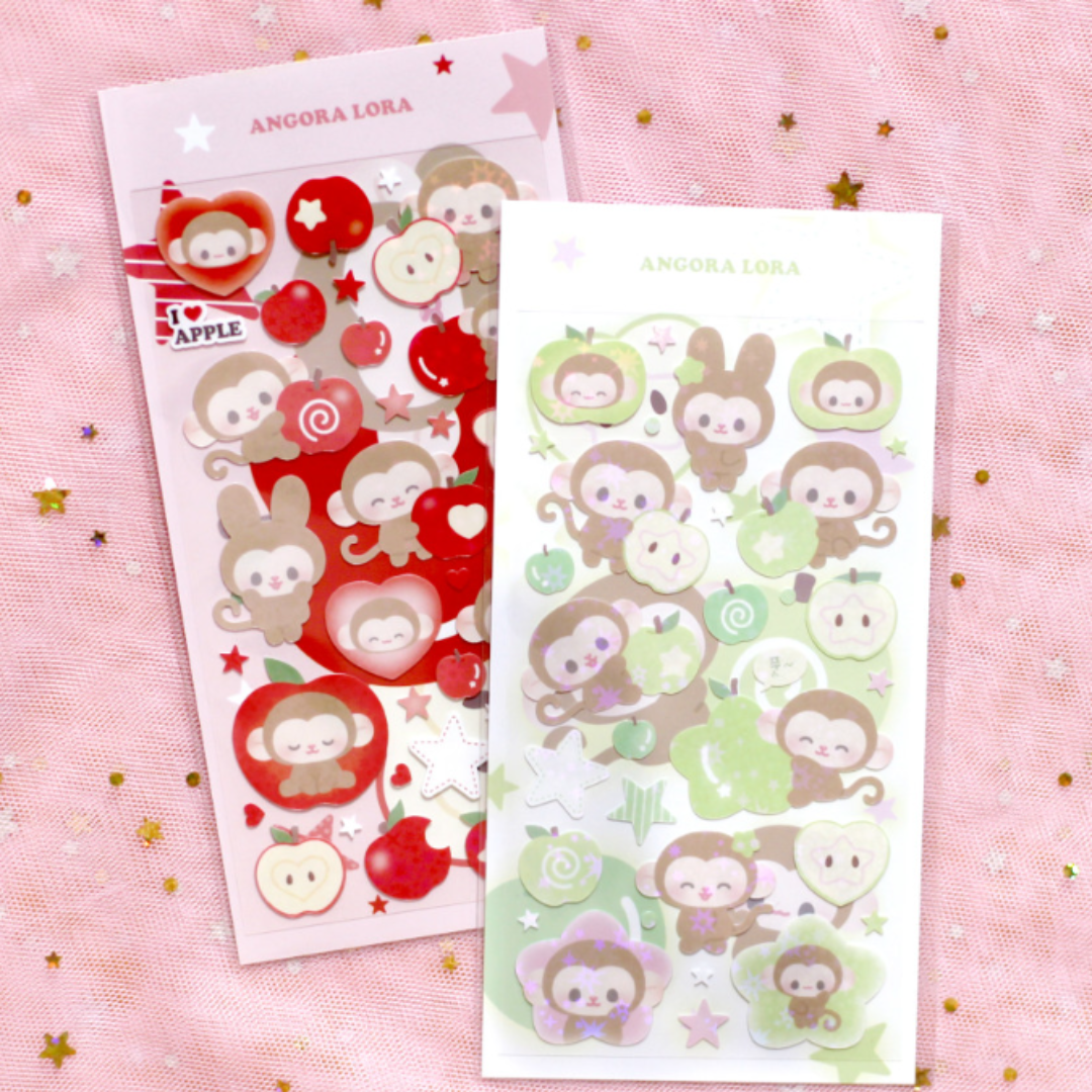 Angora Lora Monkey Apple Sticker (2 vars)