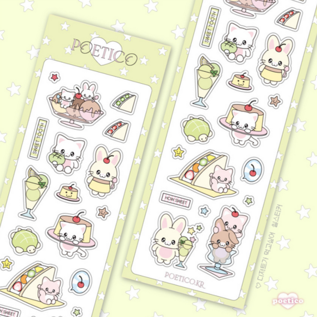 Poetico Snacking Bunnies Sticker