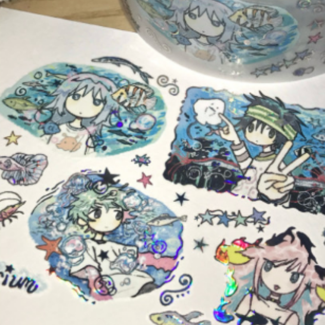 Amustew Aquarium Foil Kiss Cut Masking Tape