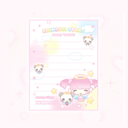 Creamy Village Cute Angel Panda Memo Pad