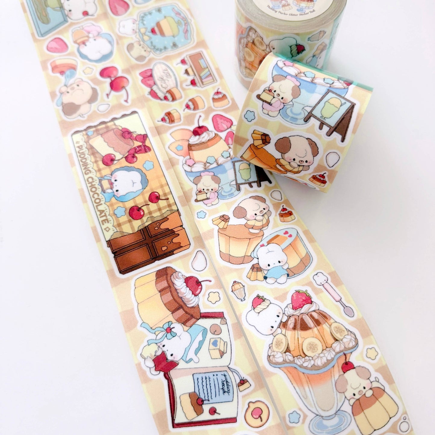 Atelier by Jo Pudding: Illustrative Glitter Sticker Roll Tape
