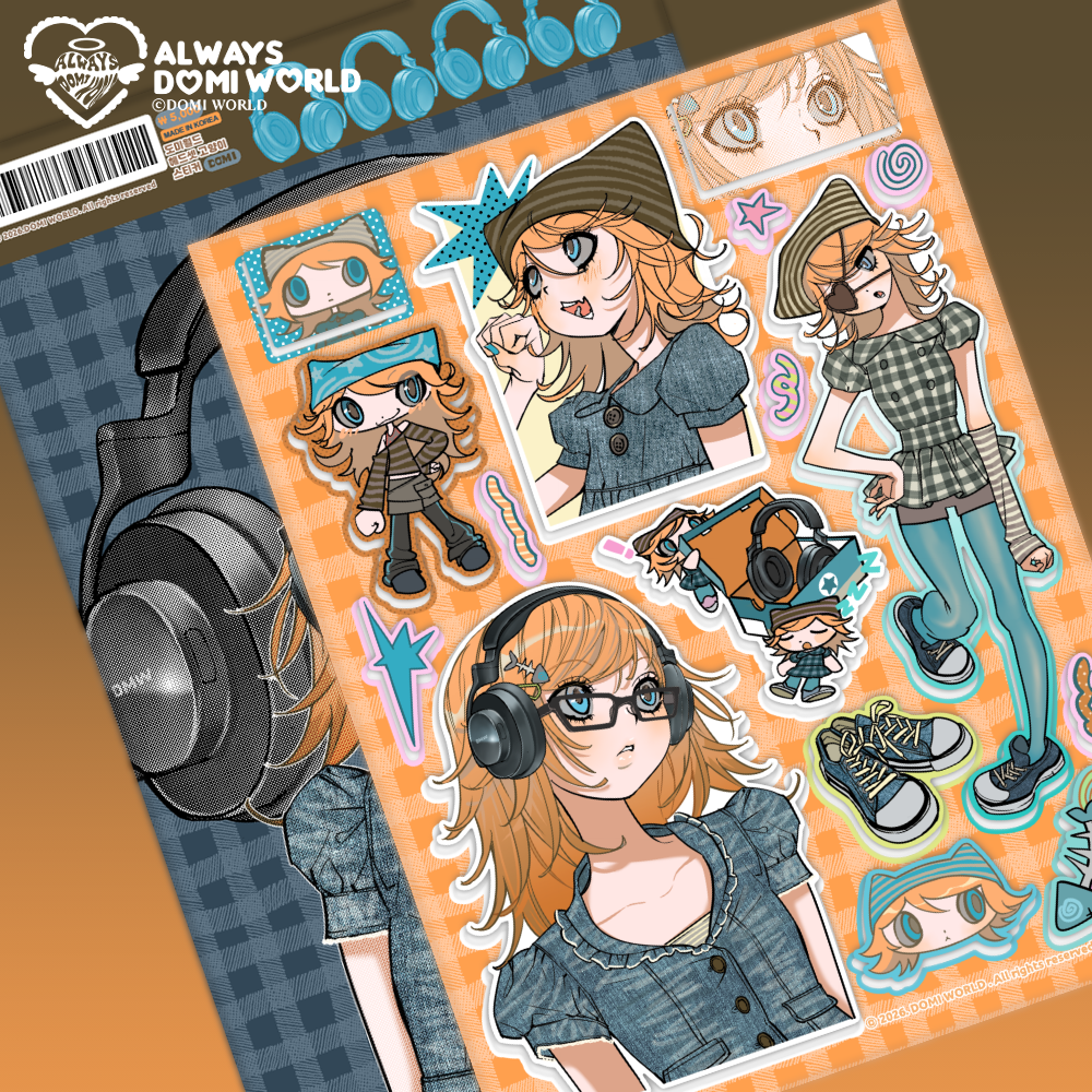 DOMI World Headset Cat Sticker