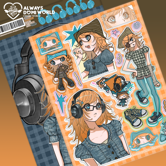 DOMI World Headset Cat Sticker
