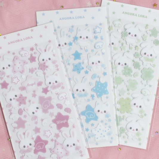 Angora Lora Angel Bunny Sticker (3 vars)